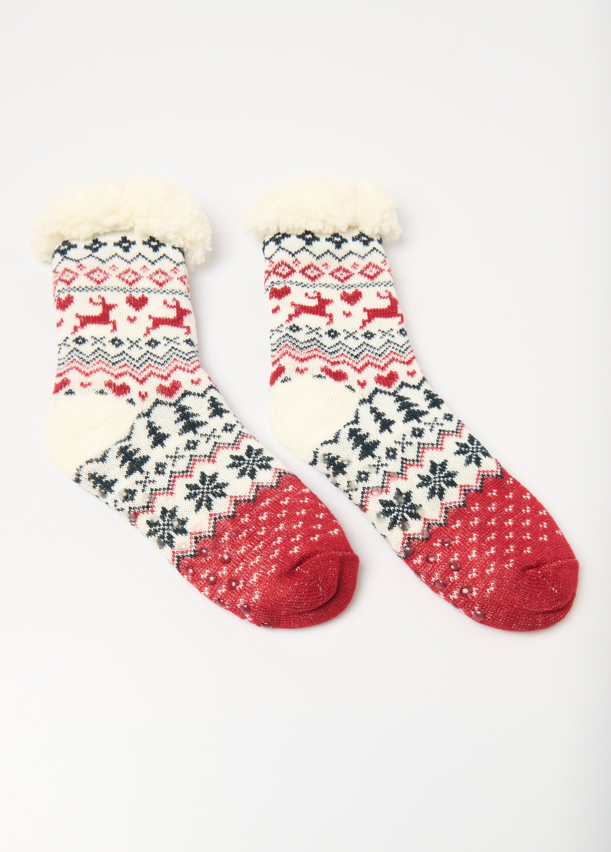 Calcetines_cálidos_con_interior_de_forro_polar_Burdeos_DE1_slim