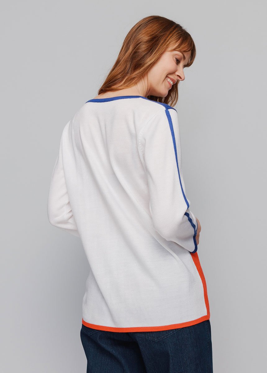 Jersey_de_manga_3/4_de_intarsia_Jacquard_azul_y_rojo_DO1_slim