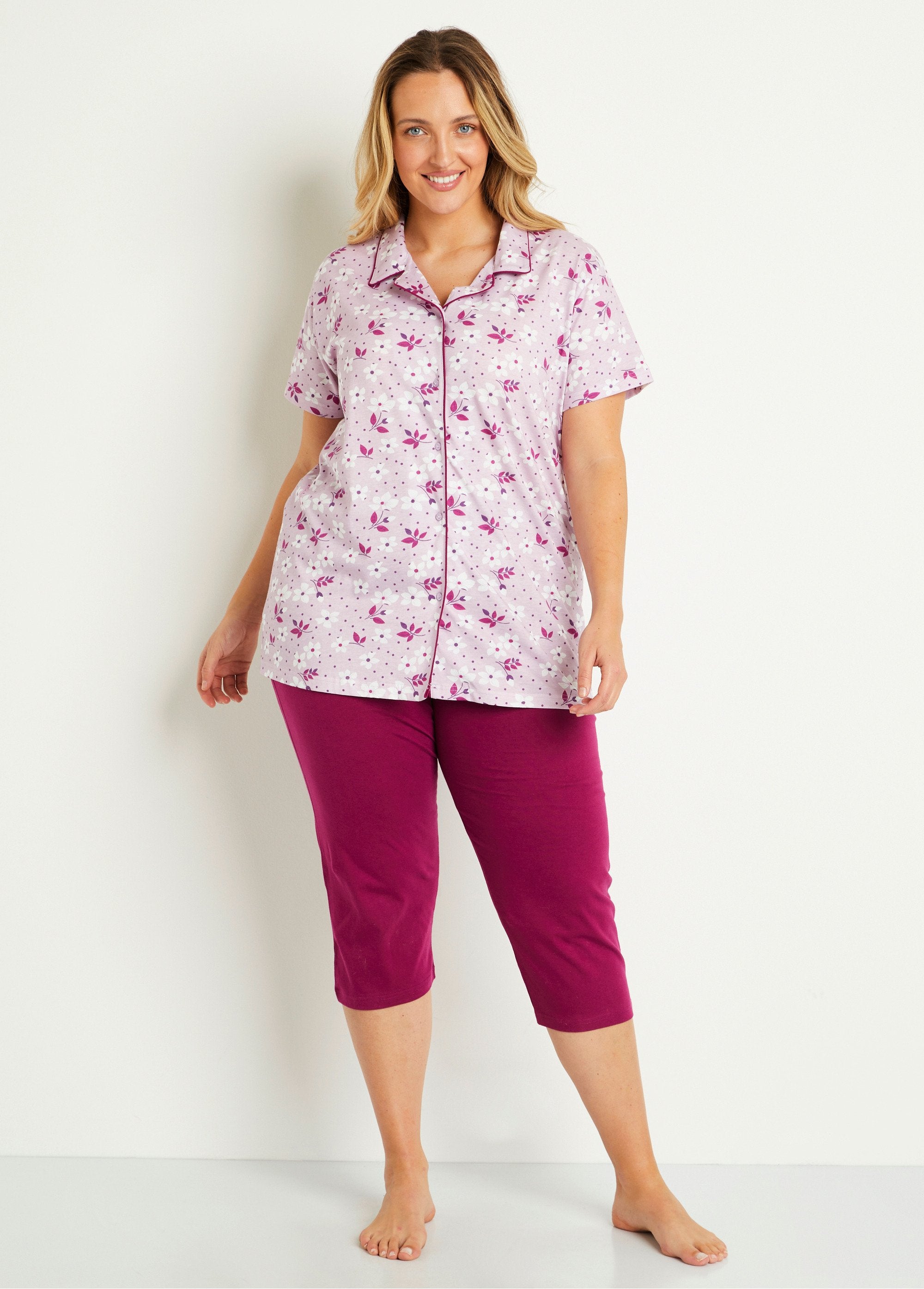 Pijama_corto_de_algodón_con_botones_Parma_FA1_curvy