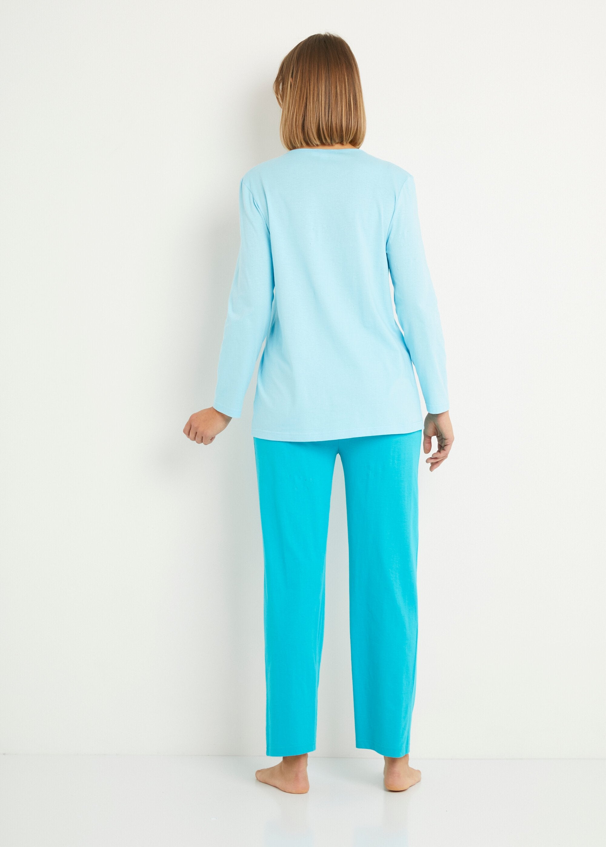 Pijama_de_algodón_liso_con_cintura_elástica_-_lote_de_2_Lote_surtido2_DO1_slim