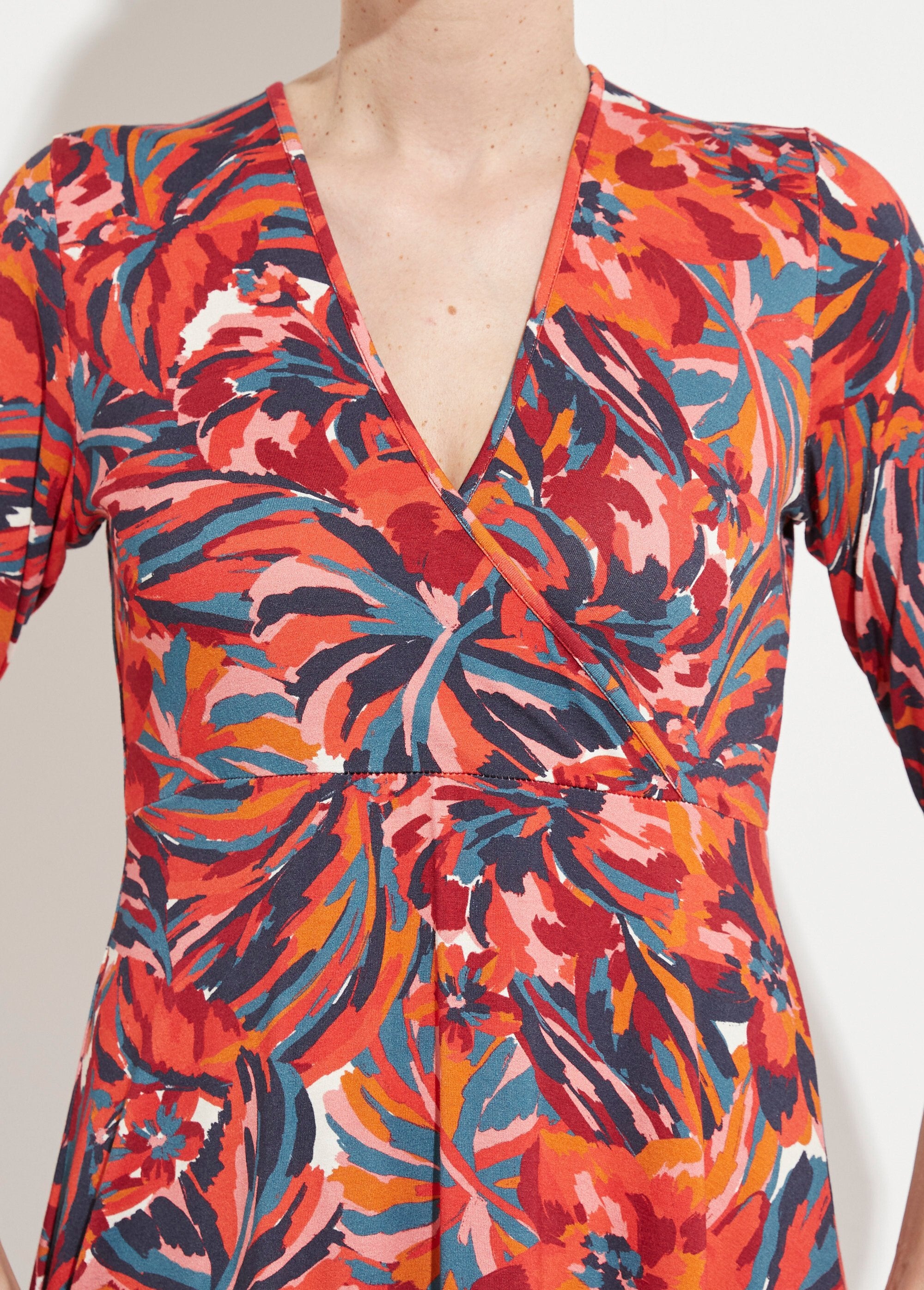 Vestido_corto_cruzado_con_mangas_3/4_y_estampado_floral_Estampado_de_tomates_DE1_slim