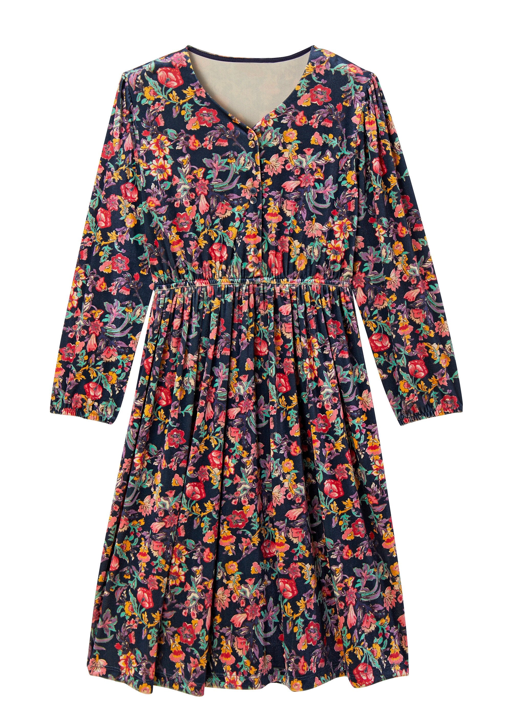 Vestido_corto_acampanado_de_terciopelo_floral_con_cuello_en_V_Azul_marino_y_rosa_AP1_slim