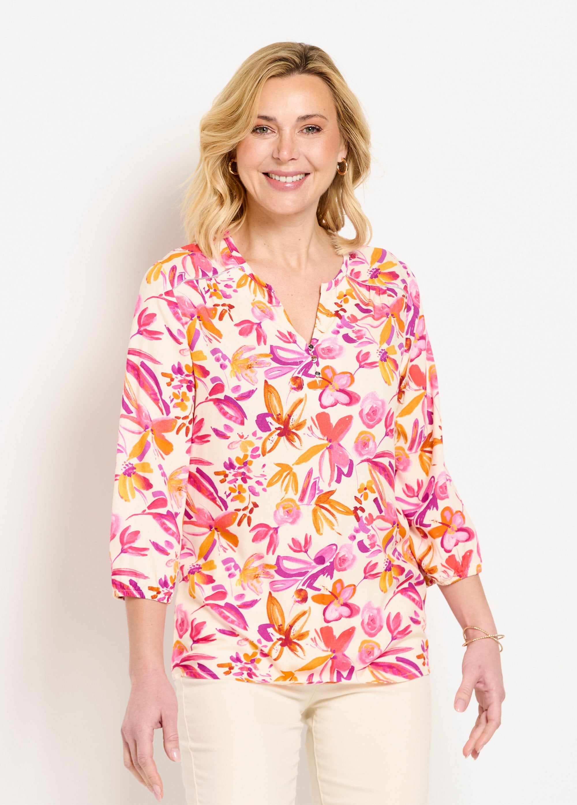 Túnica_floral_larga_y_suelta_con_mangas_3/4_naranja_y_rosa_FA1_slim