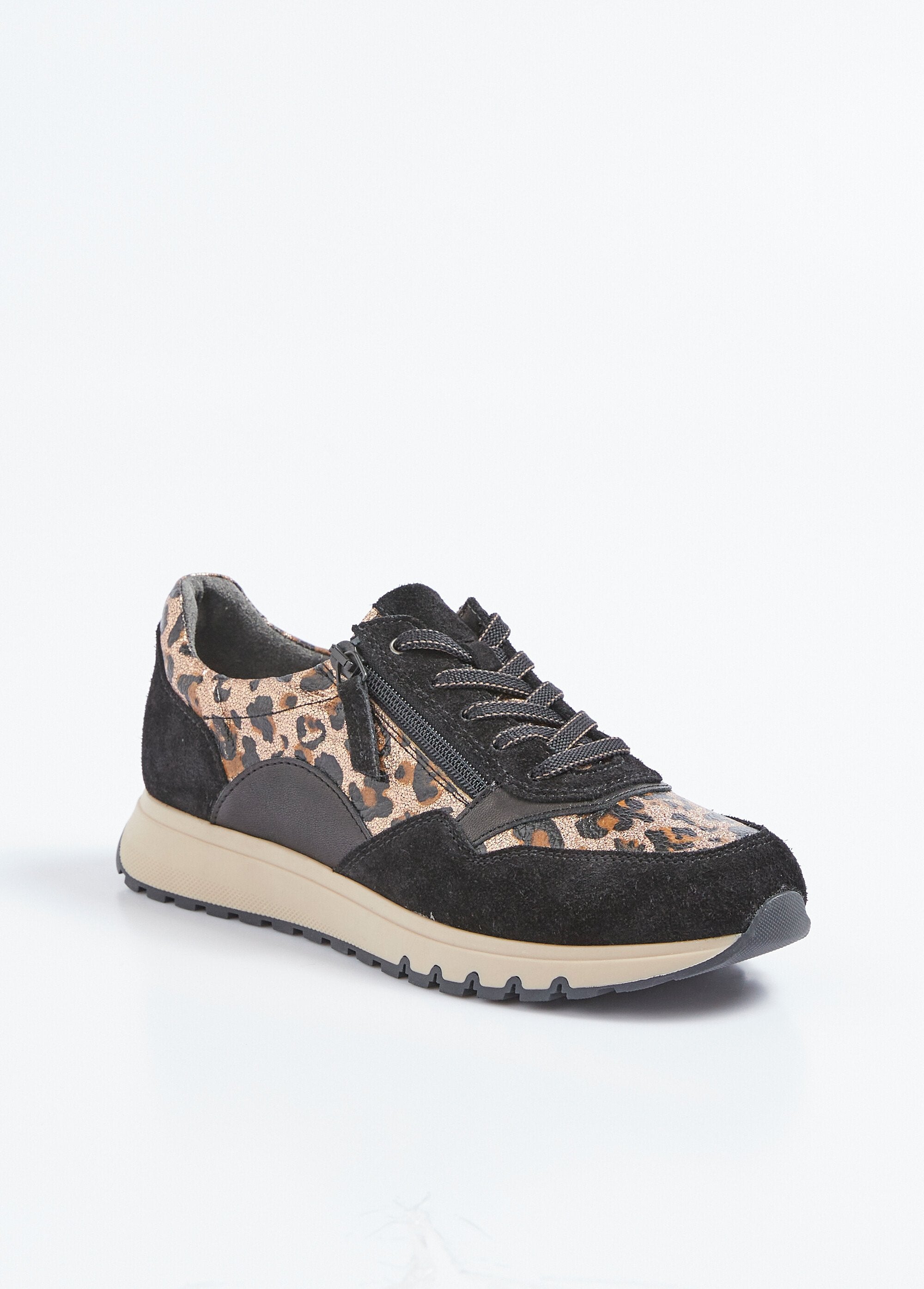 Baskets_zippées_largeur_confort_cuir_et_imprimé_peau_de_bête_Noir_et_leopard_FA1_slim