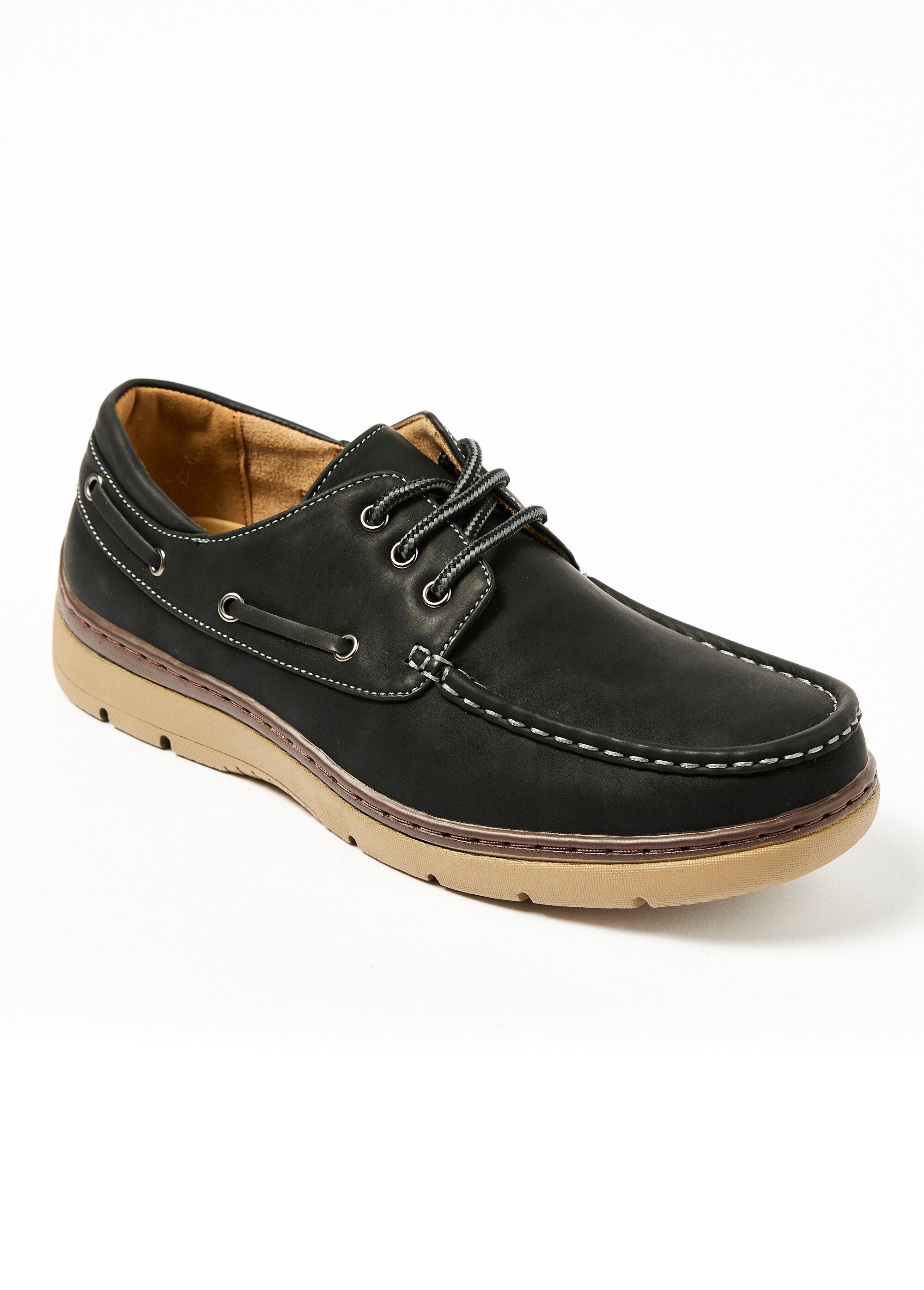 Zapatos_náuticos_con_cordones,_piel_sintética_Negro_FA1_slim