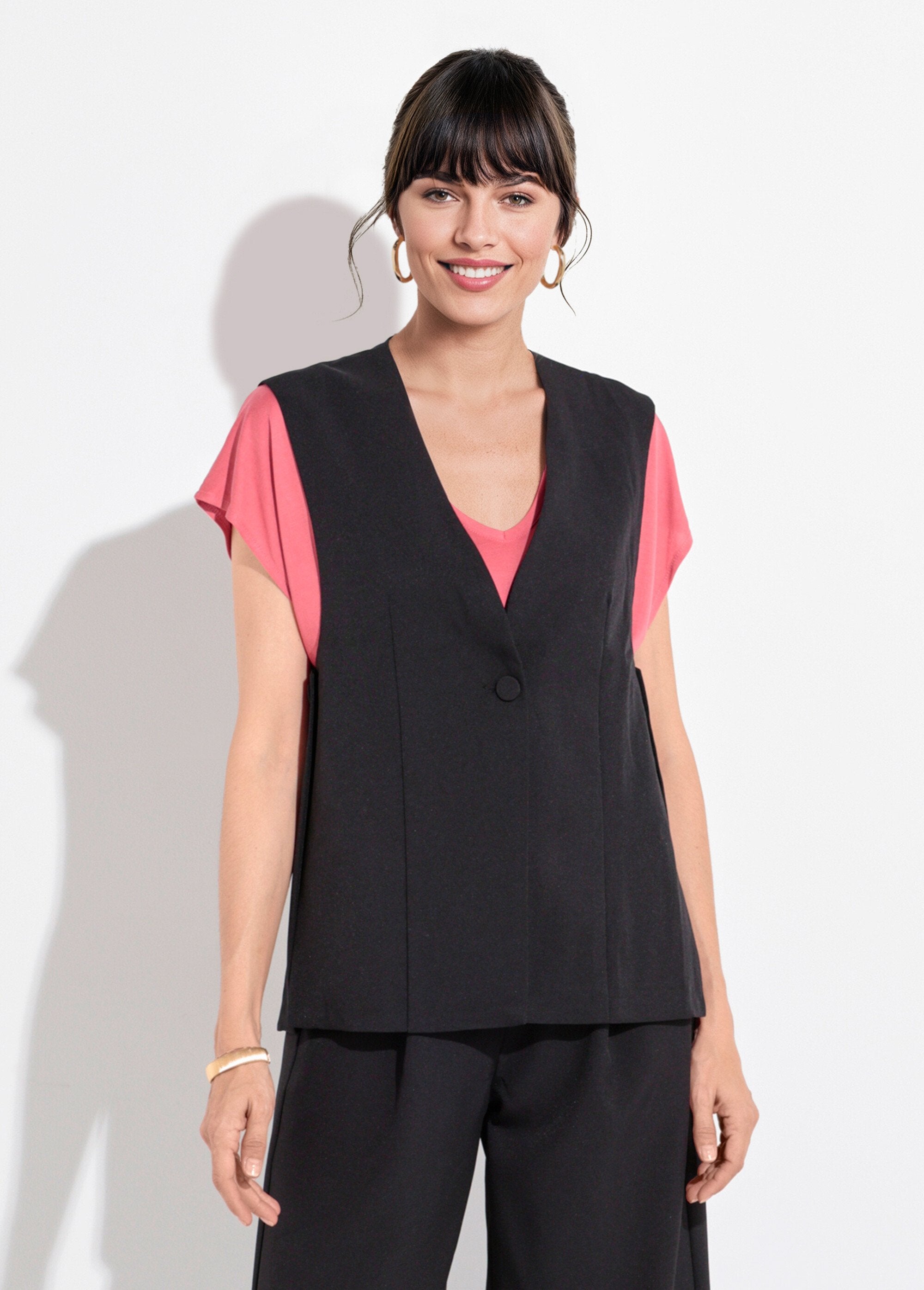 Gilet_costume_sans_manches_bouton_côtés_Noir_FA1_slim