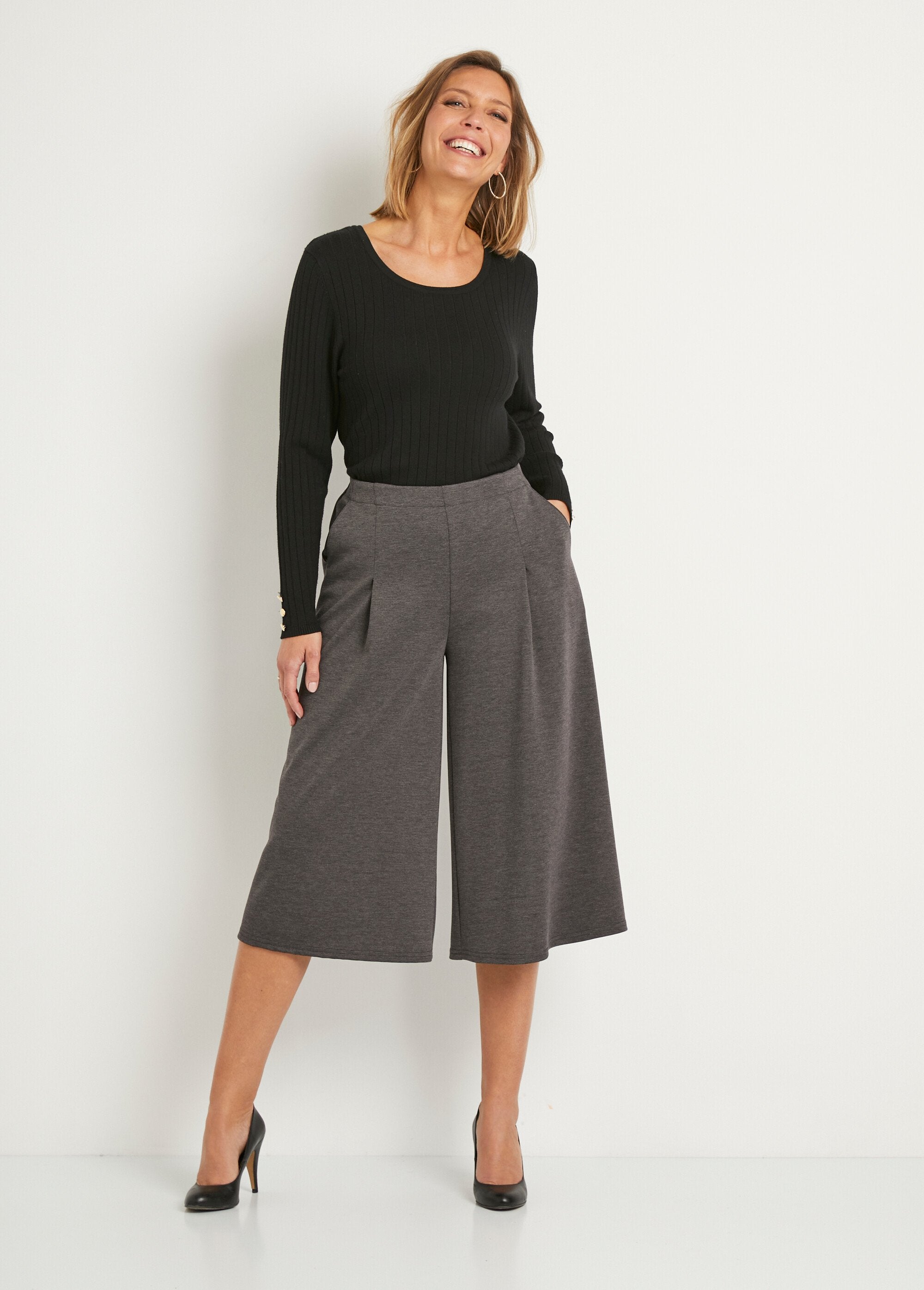 Pantalón_culotte_Milano_de_malla_con_cintura_semielástica_Antracita_SF1_slim