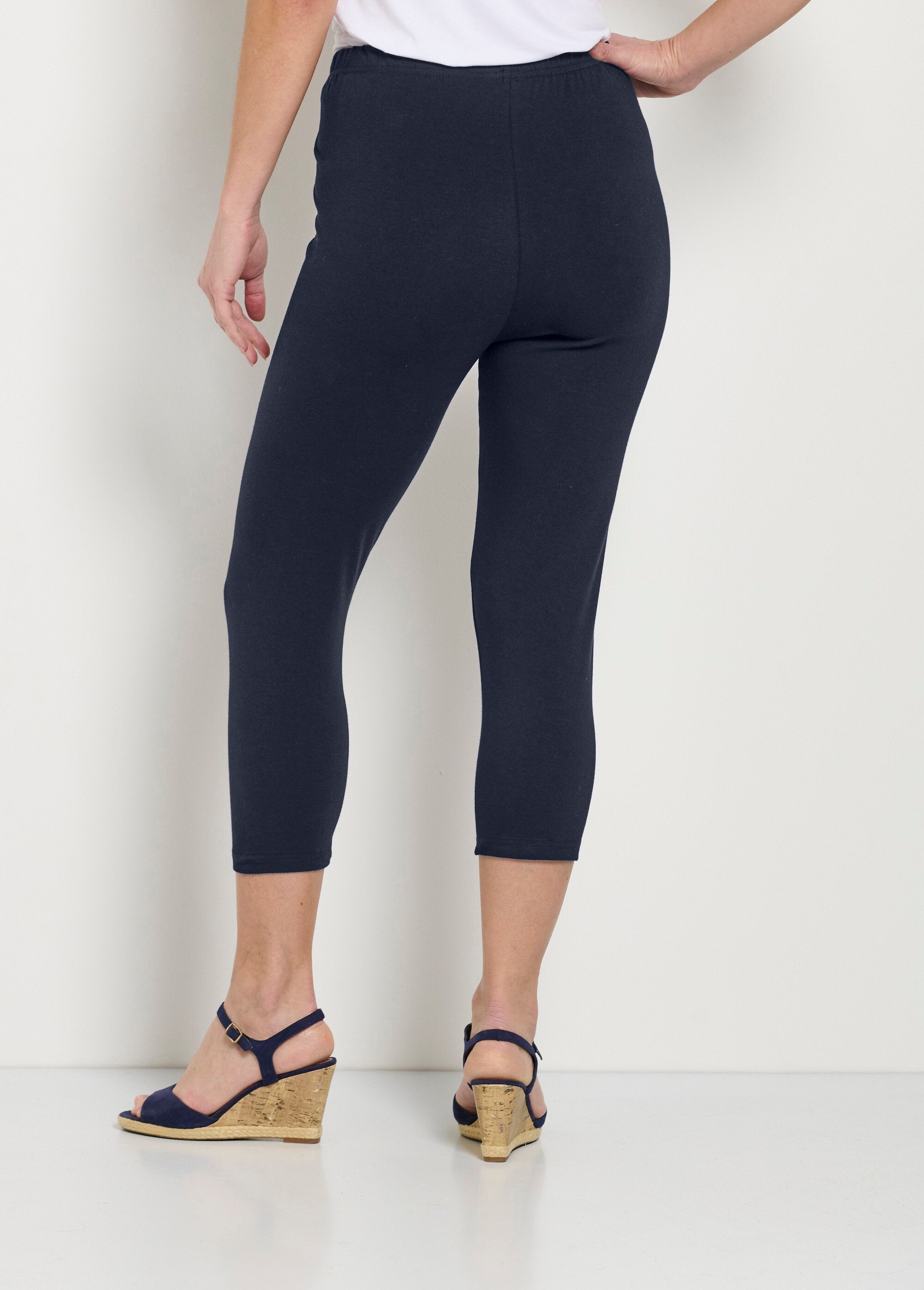 Leggings_cortos_con_cinturilla_elástica_en_algodón_Azul_marino_liso_DO1_slim