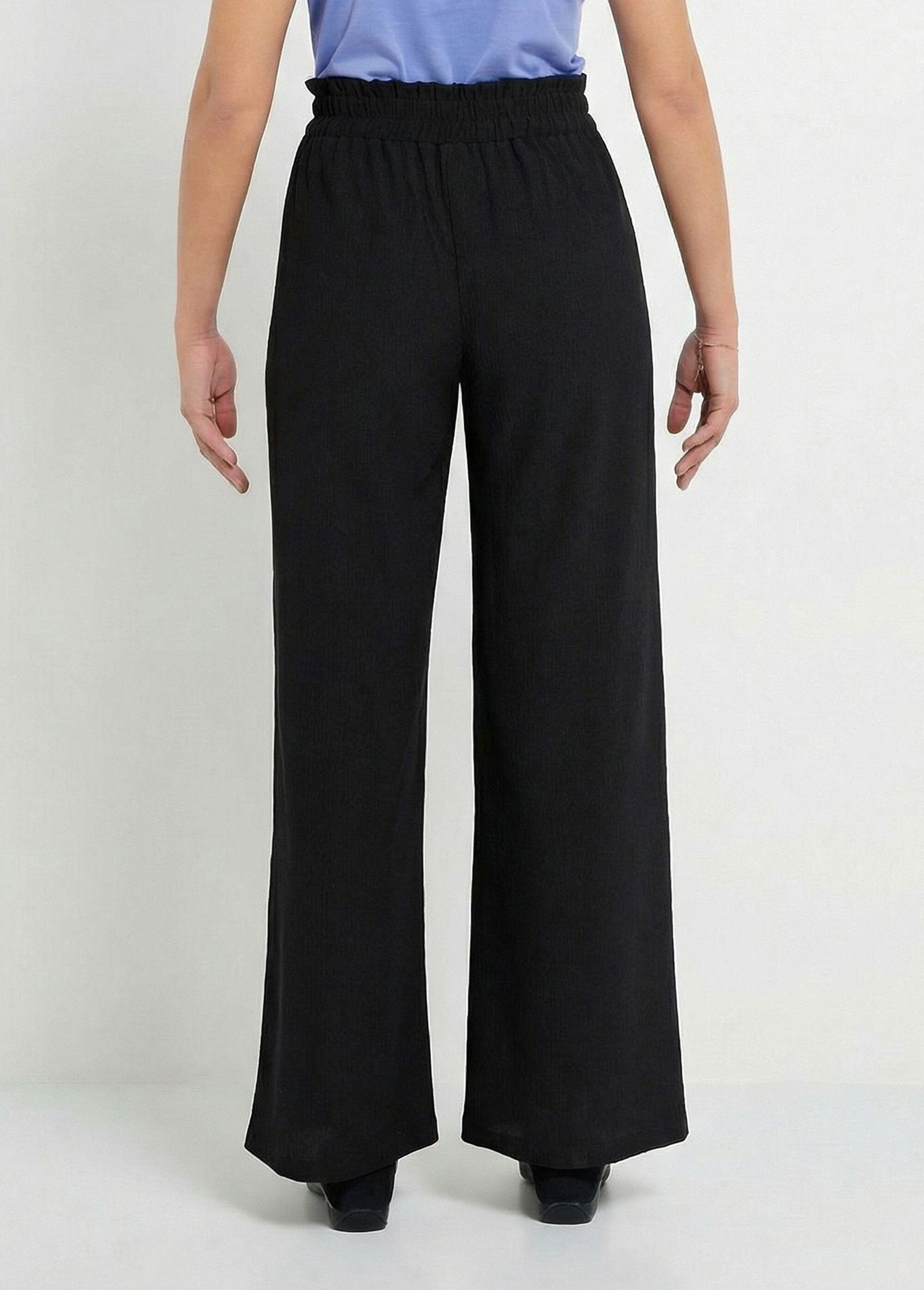 Pantalon_vert_large_taille_élastiquée_maille_relief_Noir_DO1_slim