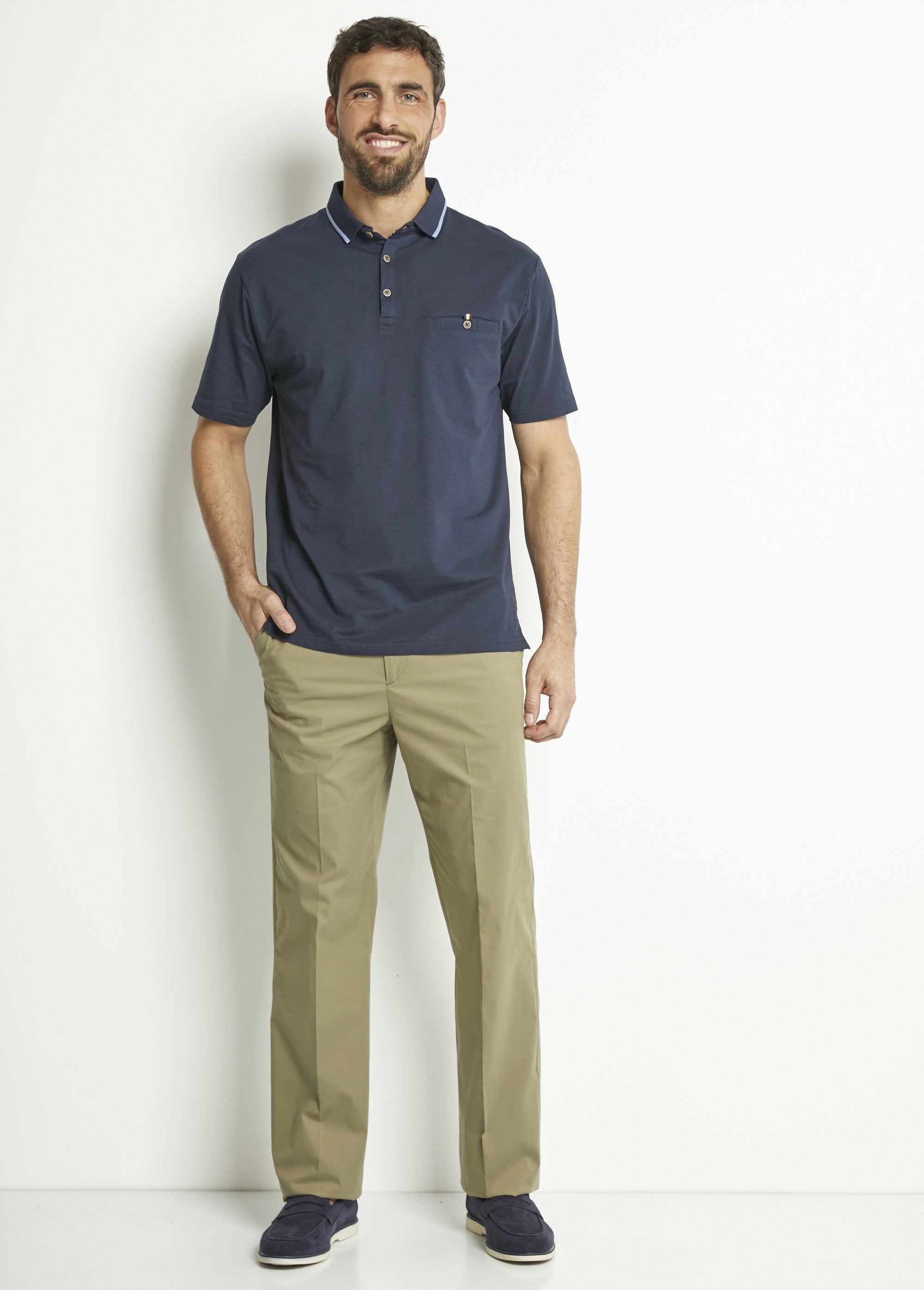 Polo_de_punto_liso_con_cuello_de_algodón_bicolor_Marina_SF1_slim