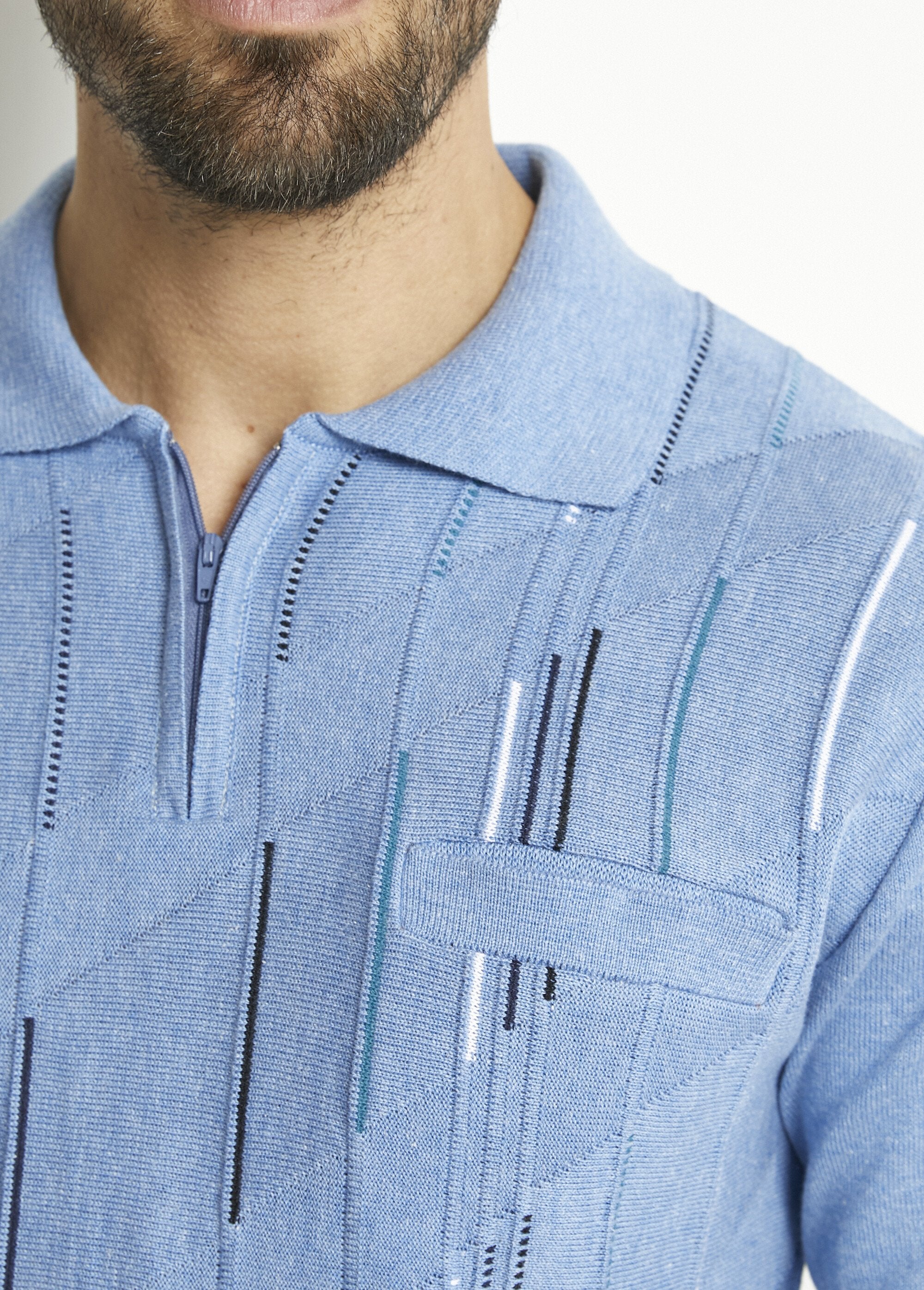 Polo_de_manga_larga_con_cremallera_en_jacquard_de_algodón_Azul_DE2_slim