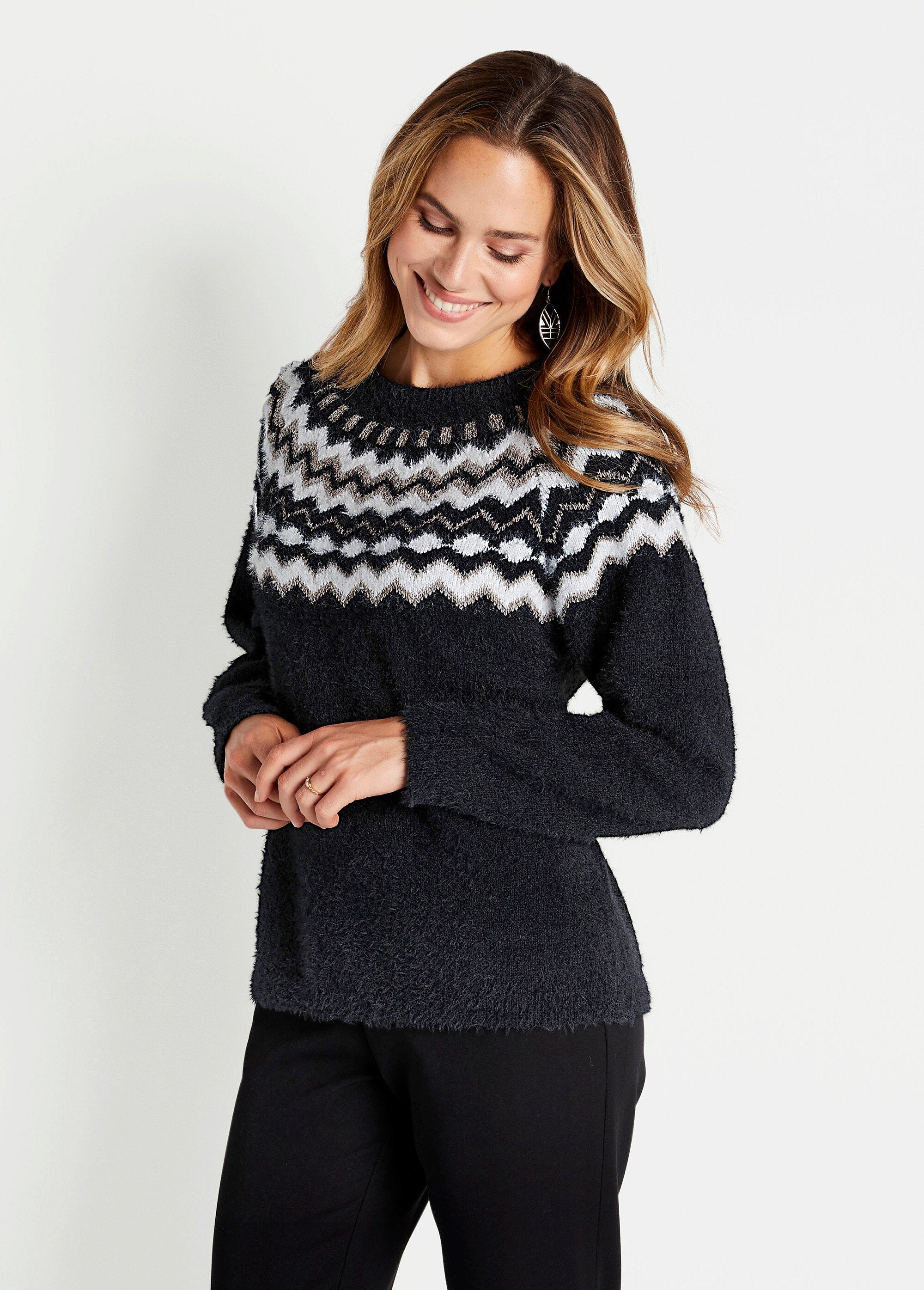 Jersey_cuello_redondo_punto_pelo_jacquard_sol_Negro_FA1_slim