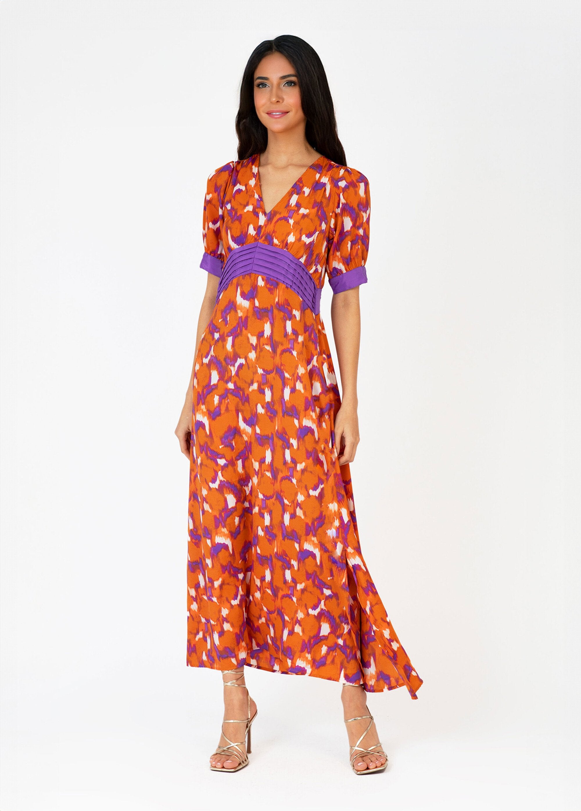 Vestido_largo_estampado_con_cintura_plisada_Estampados_naranjas_FA1_slim