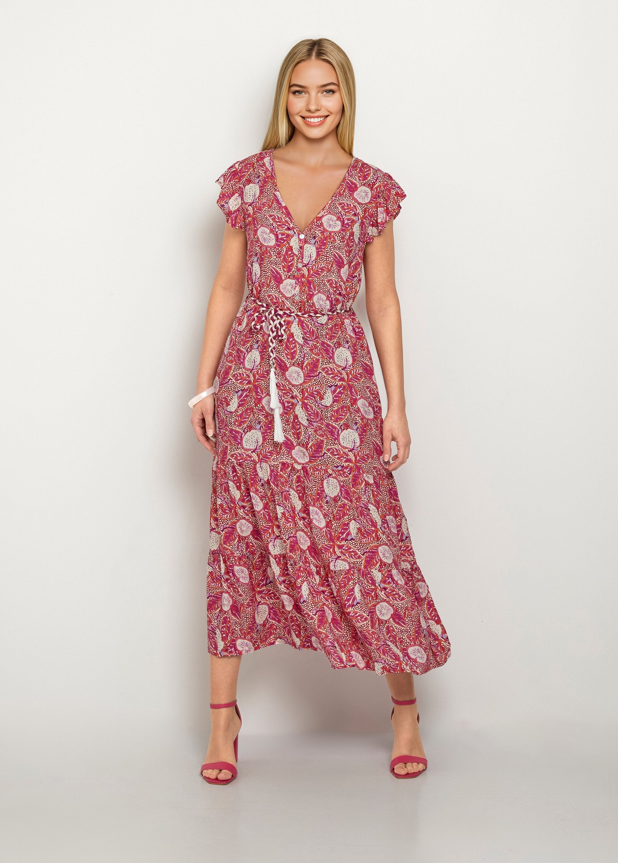 Vestido_largo_estampado_con_volantes_y_escote_en_pico_rosa_y_naranja_FA1_slim