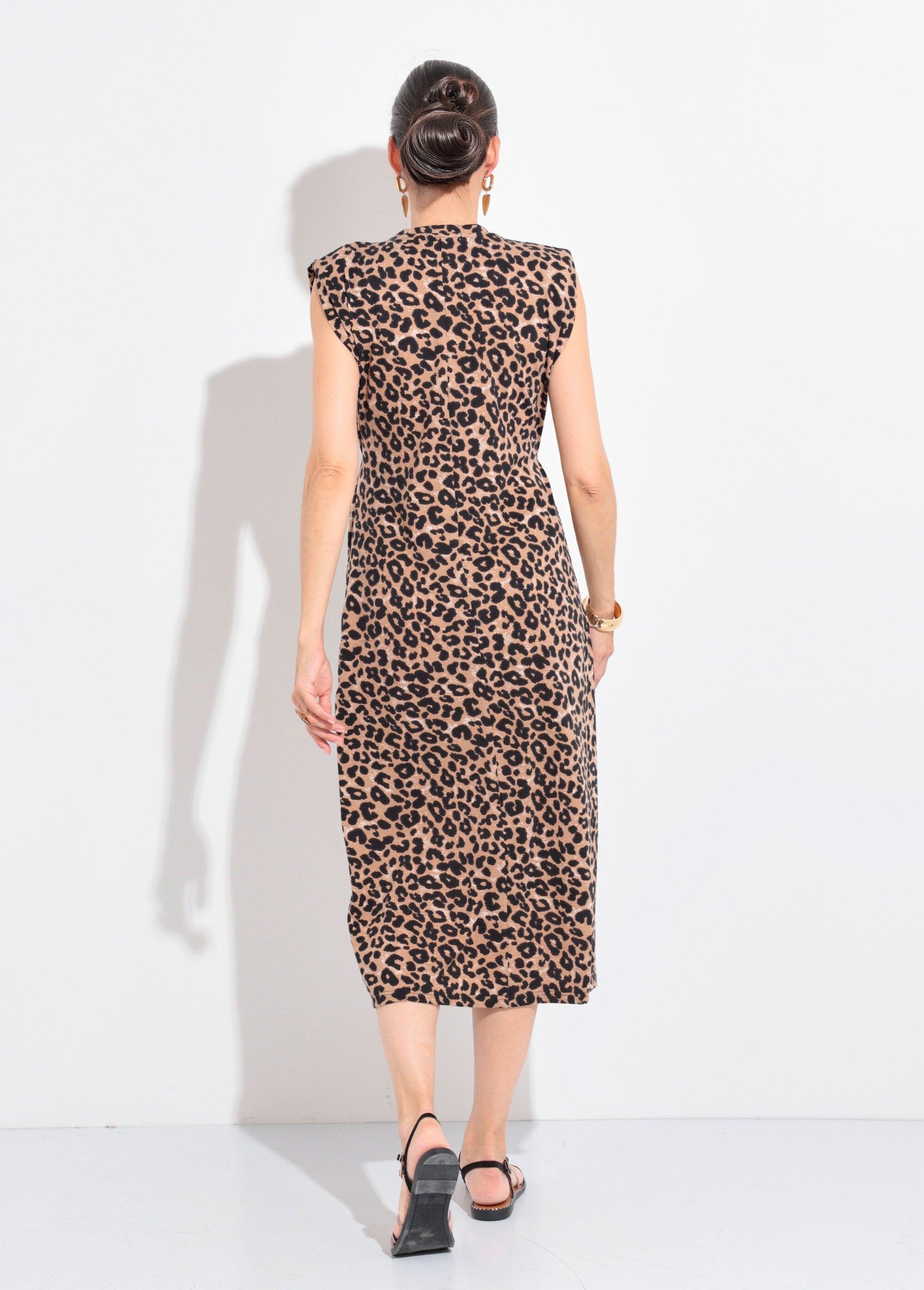 Robe_T-shirt_longue_léopard_col_rond_Leopard_DO1_slim
