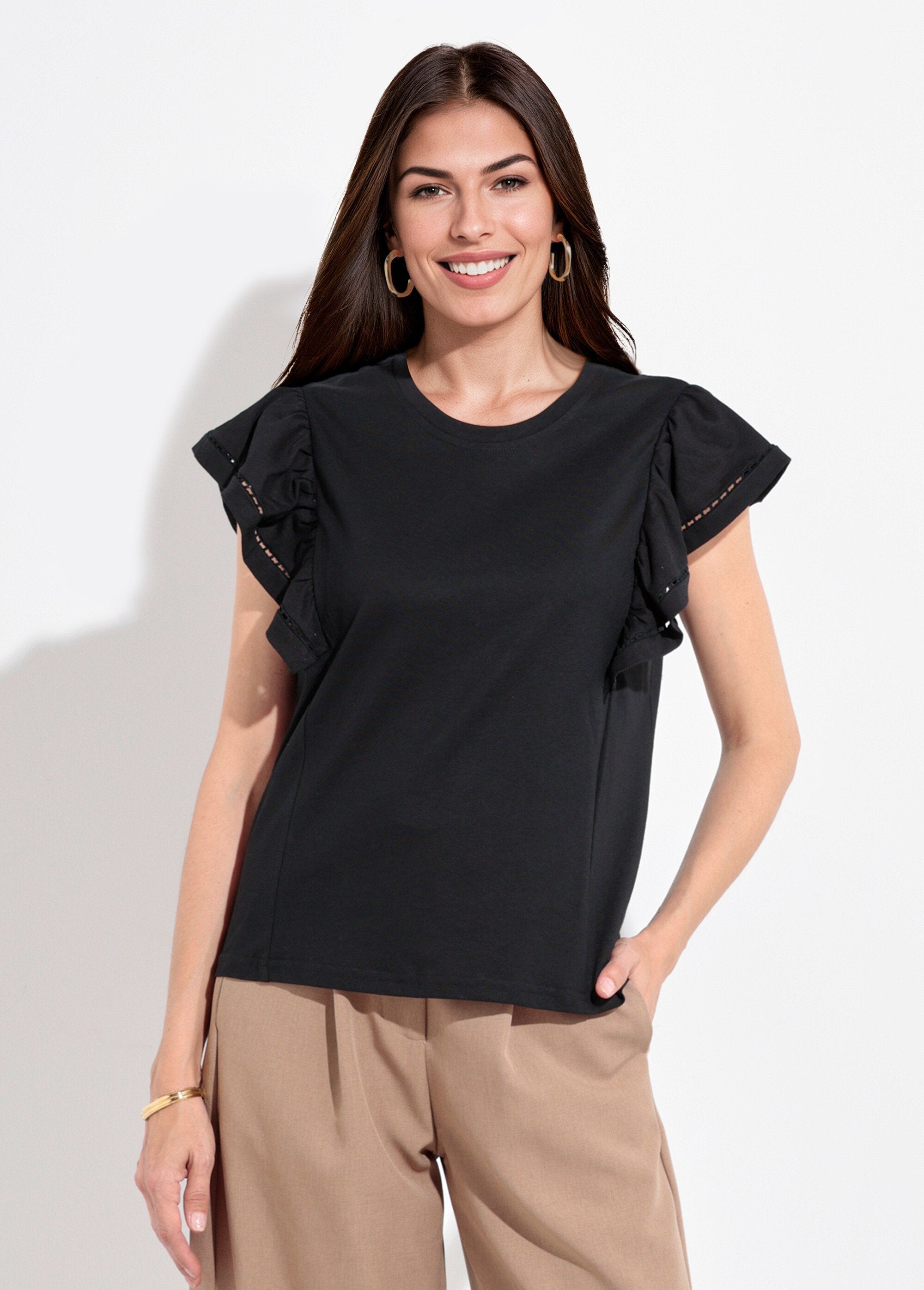 T-shirt_manches_courtes_volantées_ajourées_Noir_FA1_slim